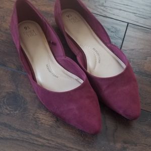 Time & Tru Burgundy Flats